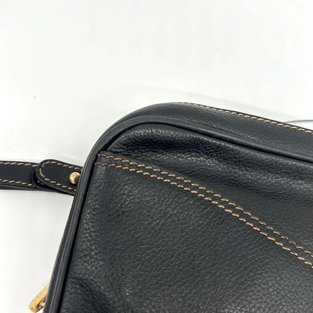 Vintage Dunhill Black Leather Travel Toiletry Bag Organizer